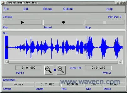 Sound Studio for Linux Interface